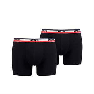 Levi's Men Sportswear Logo Black Boxer Briefs 2pk